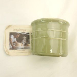 Longaberger Pottery Sage Ceramic Woven Traditions 1 Pint Salt Crock